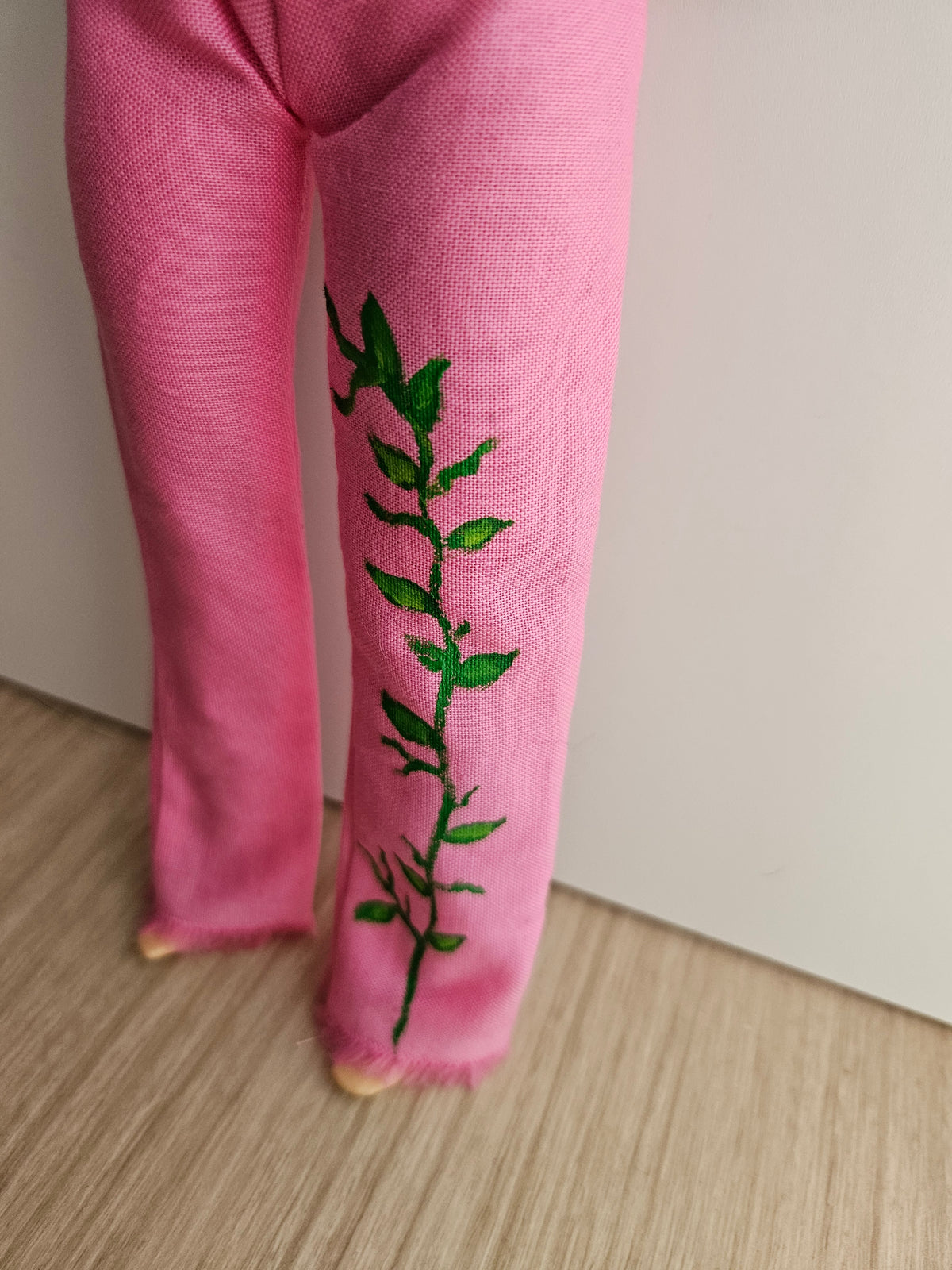 Pink Floral Pants for Curvy Dolls