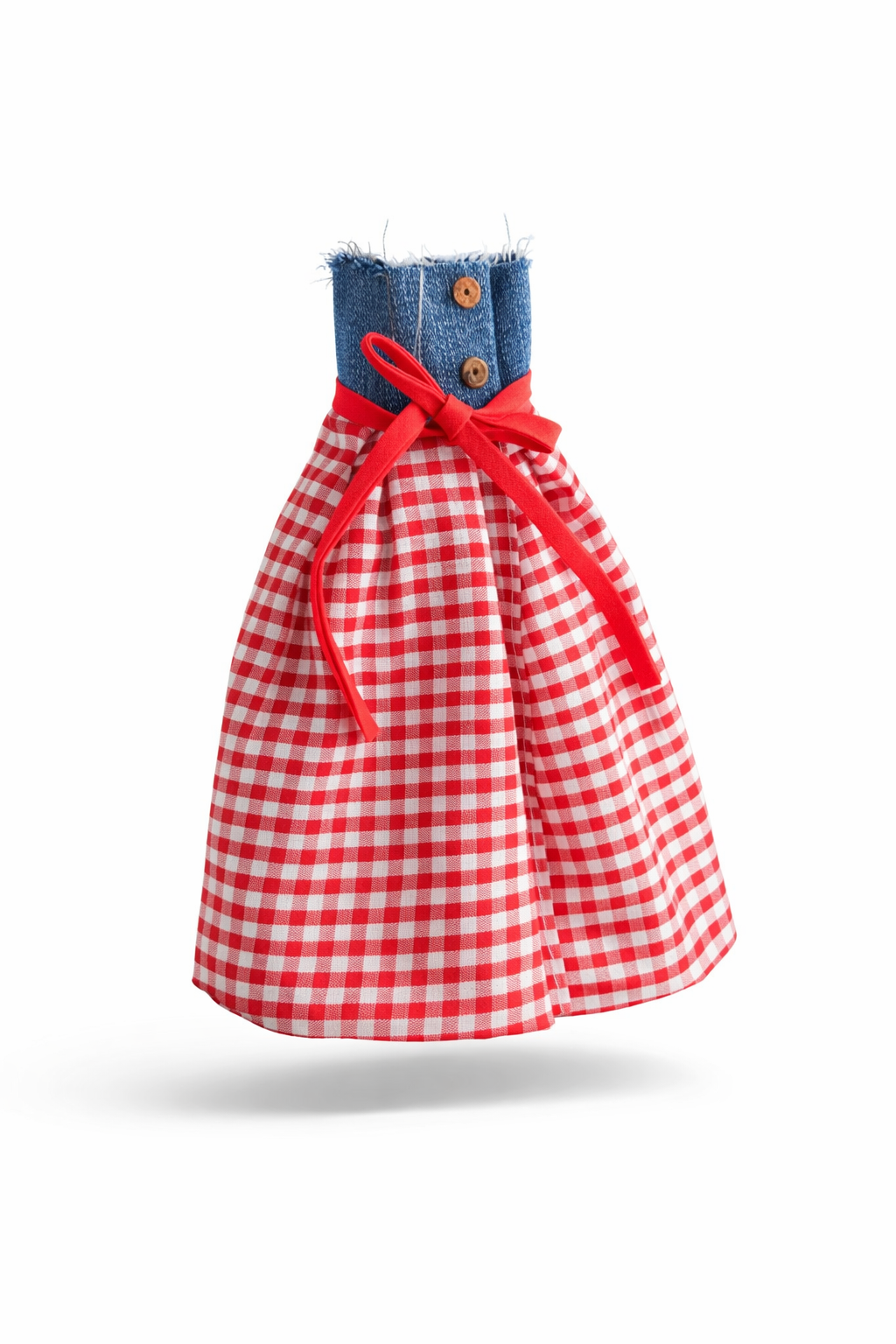 Denim & Gingham Dress for Dolls