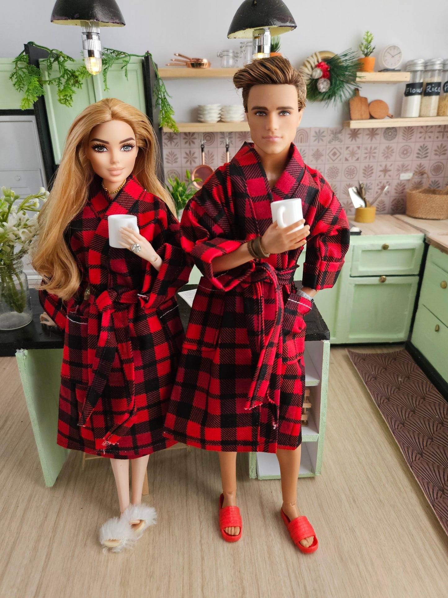 Red & Black Doll Robe