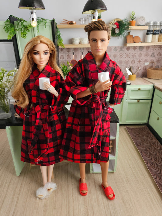 Red & Black Doll Robe