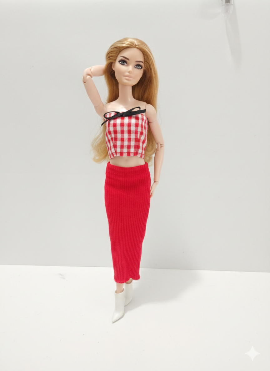 Strapless crop top set for Dolls