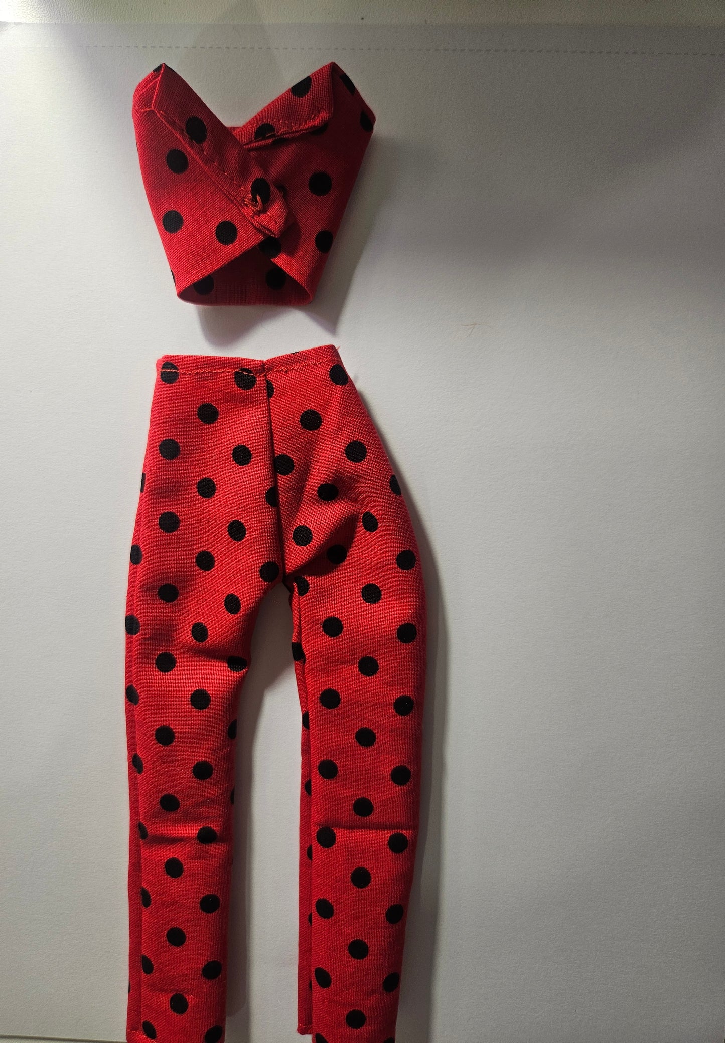 Red Polka Dot Two-Piece Set for Dolls