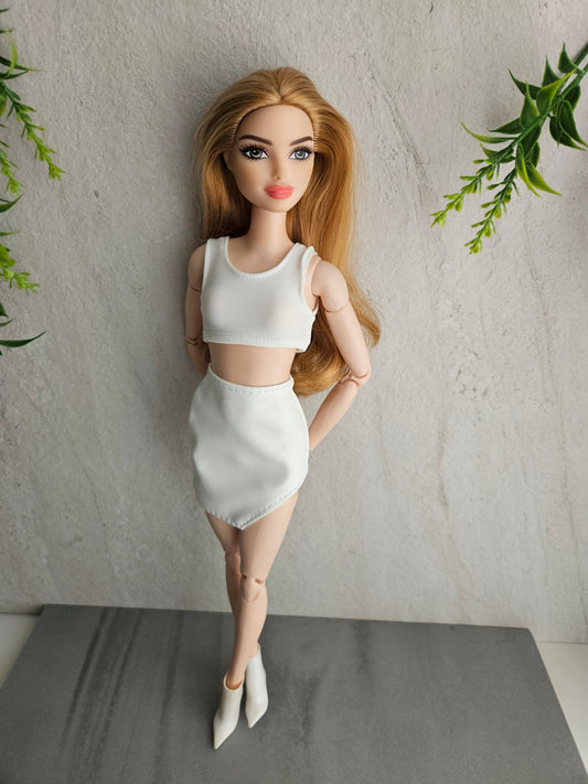 Fresh White Outfit for Dolls