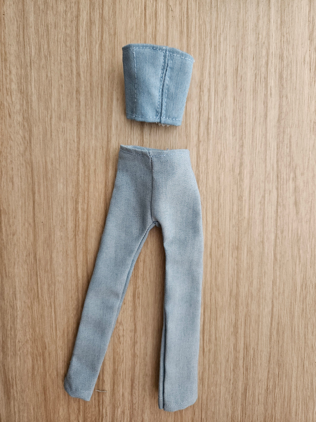 Light Blue Strapless Two-Piece Set for Dolls