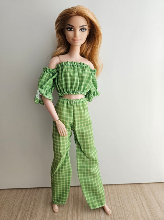 Off-Shoulder Two-Piece Set For Dolls