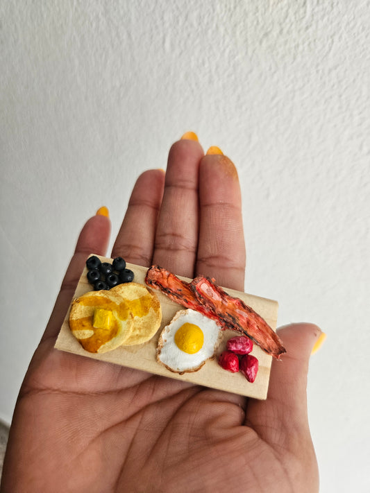 Polymer Clay Miniature Bacon Breakfast