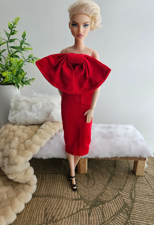 Red dress big bow