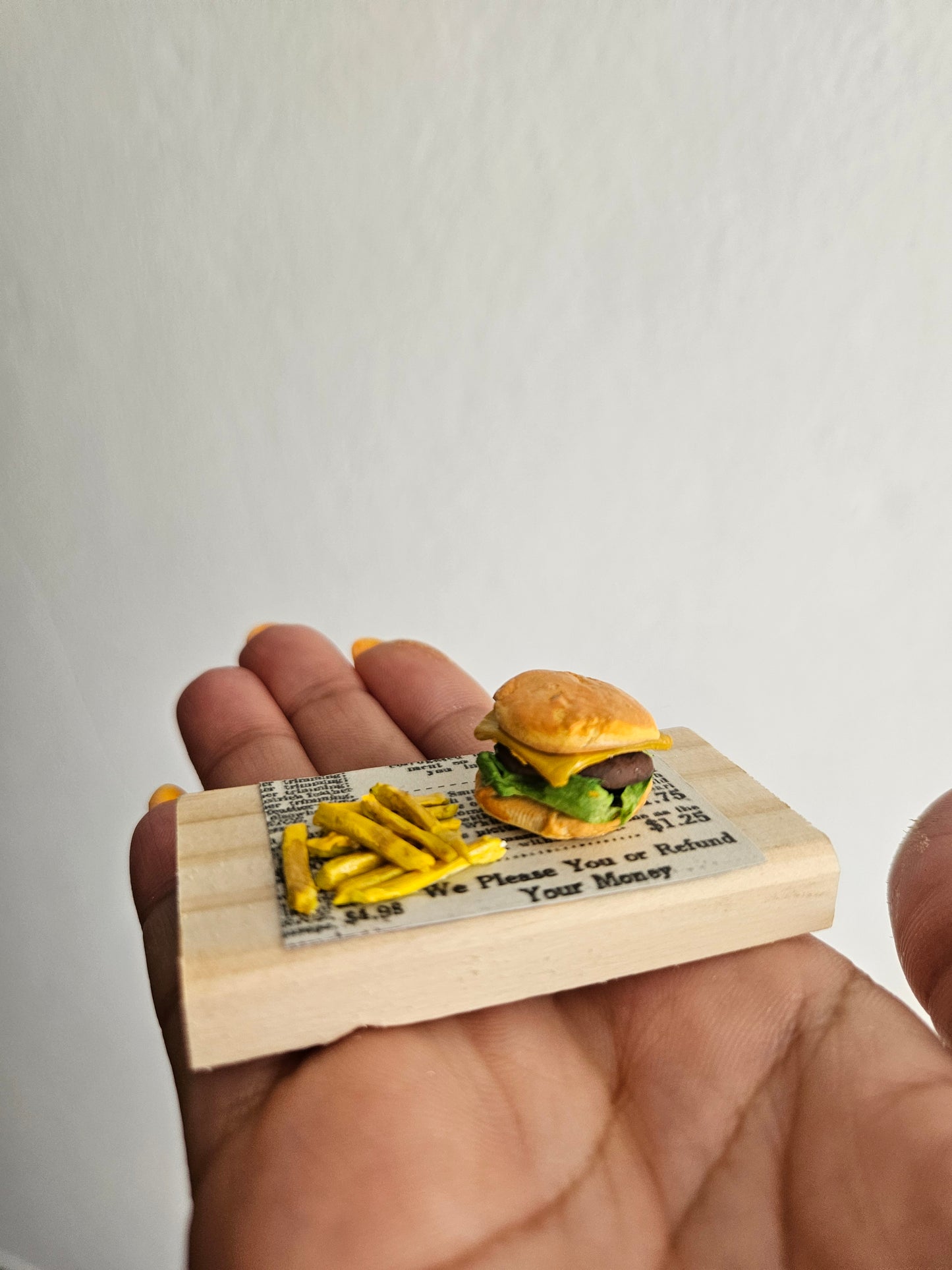 Polymer Clay Miniature Burger and fries