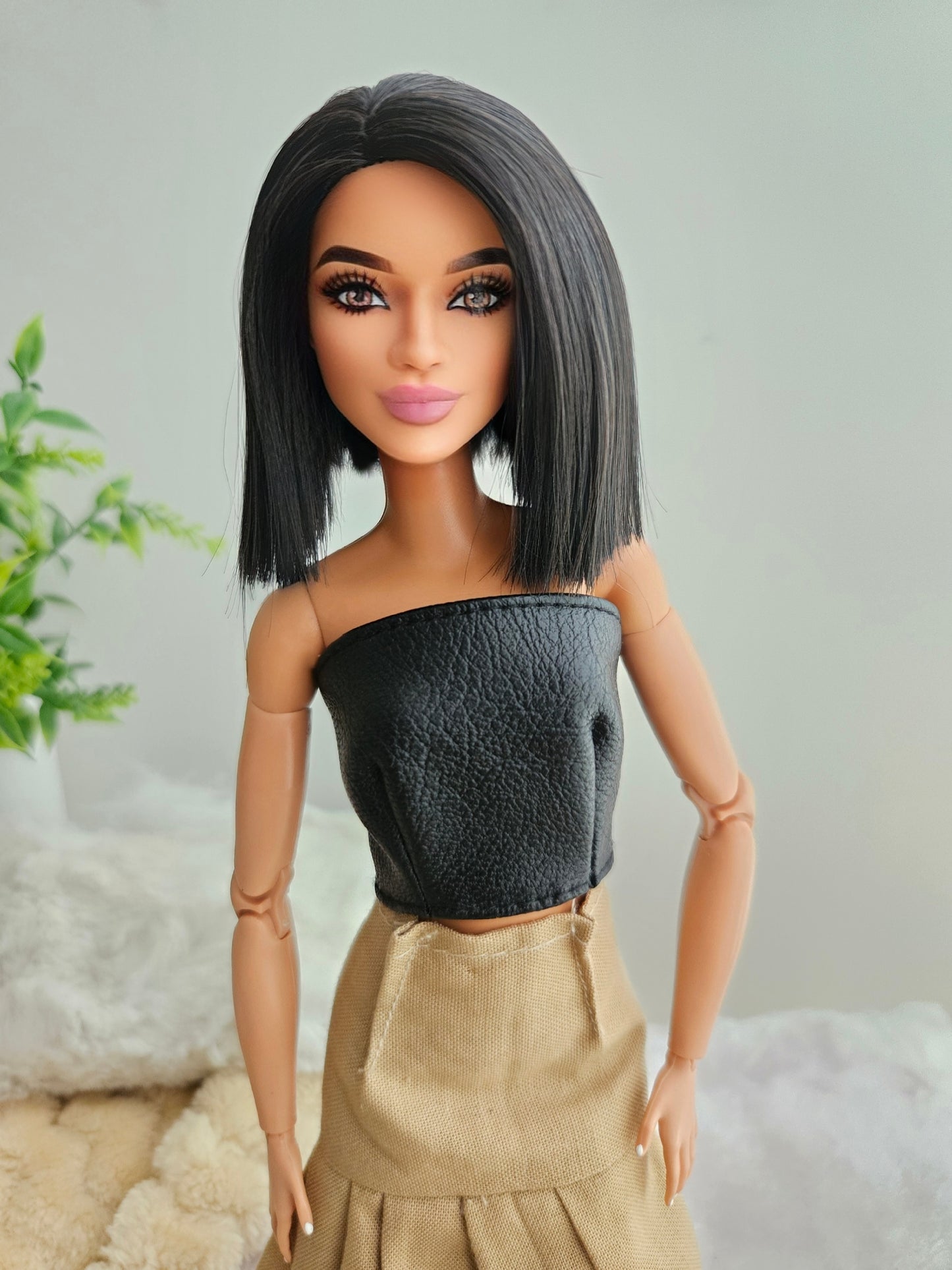 Flowy skirt and black top