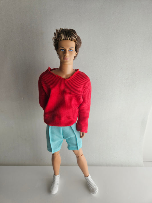 Ken Red sweater and aqua pants
