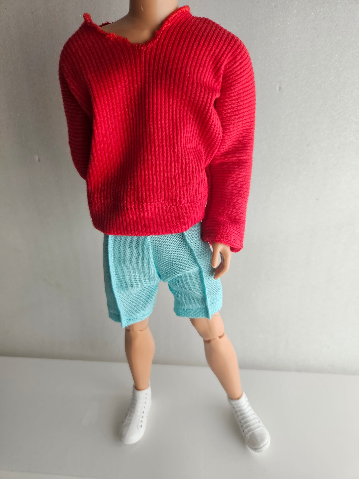 Ken Red sweater and aqua pants