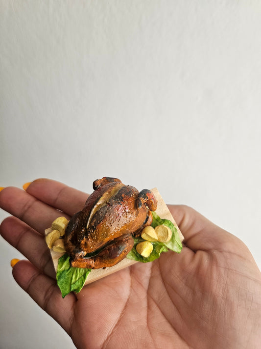 Polymer Clay Miniature Broiled Turkey